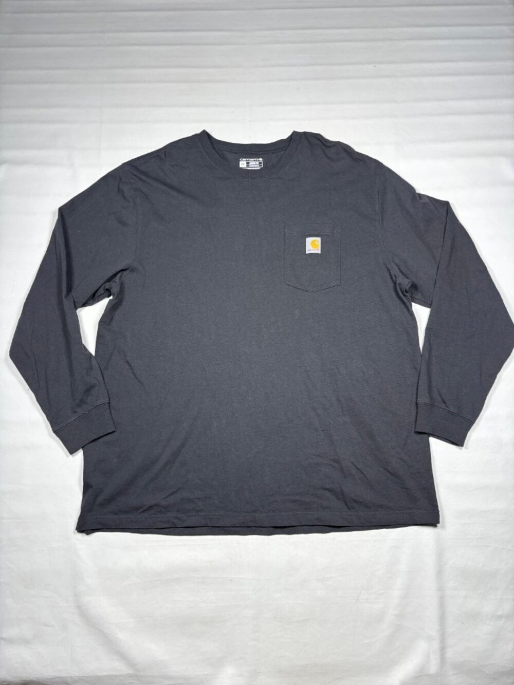Carhartt K126 Workwear Pocket Long Sleeve Shirt Mens 2XL Black Loose Fit Cotton